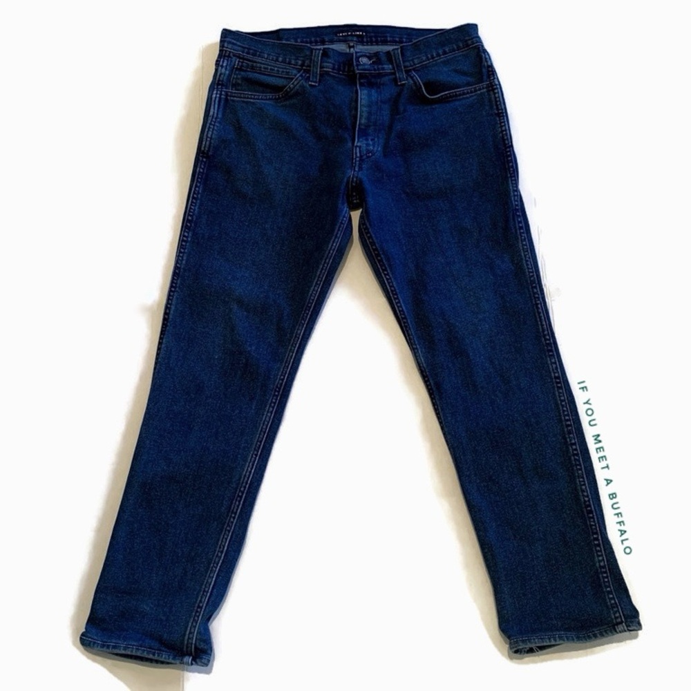 LEVIS Line 8 Unisex 34x32 Athletic Fit Straight Leg Jeans Dark Wash Distressed